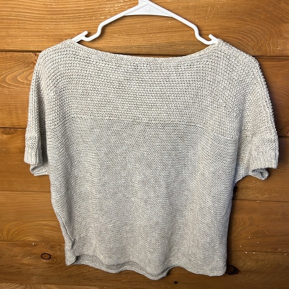 Tommy Bahama gray Paradise Sun Textured Pullover Women's Sweater S short sleeve - Picture 6 of 8